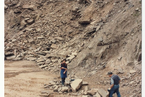La “Cava Parisi”, un giacimento dismesso di porfido a Bronzolo: fino alla fine del XIX secolo l’estrazione di questa pietra era fiorente, soprattutto tra Merano e Trento. (Foto: Bruno Canali)