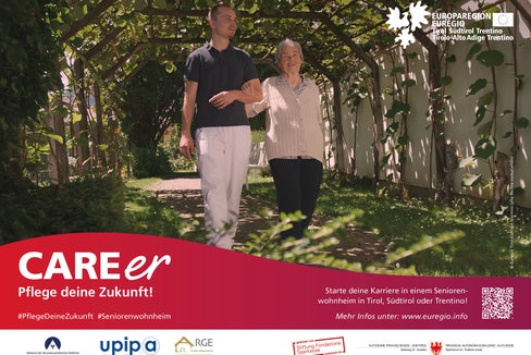 Pflegeberufe sind wichtig für die Gesellschaft. Im Bild eines der Euregio-Plakate. (Foto: Euregio)
