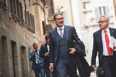 Il presidente della Provincia autonoma di Bolzano, Arno Kompatscher, e il segretario generale Eros Magnago
a Roma, nelle ore dell‘approvazione della riforma dell‘Autonomia. (Foto: Ivo Corrà)