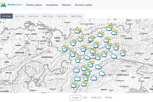 Il nuovo bollettino meteo dell’Euregio fornisce previsioni del tempo per l’intera Euroregione Tirolo-Alto Adige-Trentino.