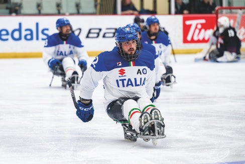 Christoph Depaoli, attaccante altoatesino della Nazionale di para ice hockey. (Foto: FISG)