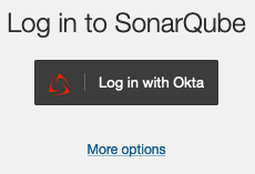 Log in with Okta button that appears in the user login form