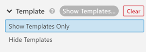 Rule templates can easily be isolated from the selection when selecting Show Templates Only.