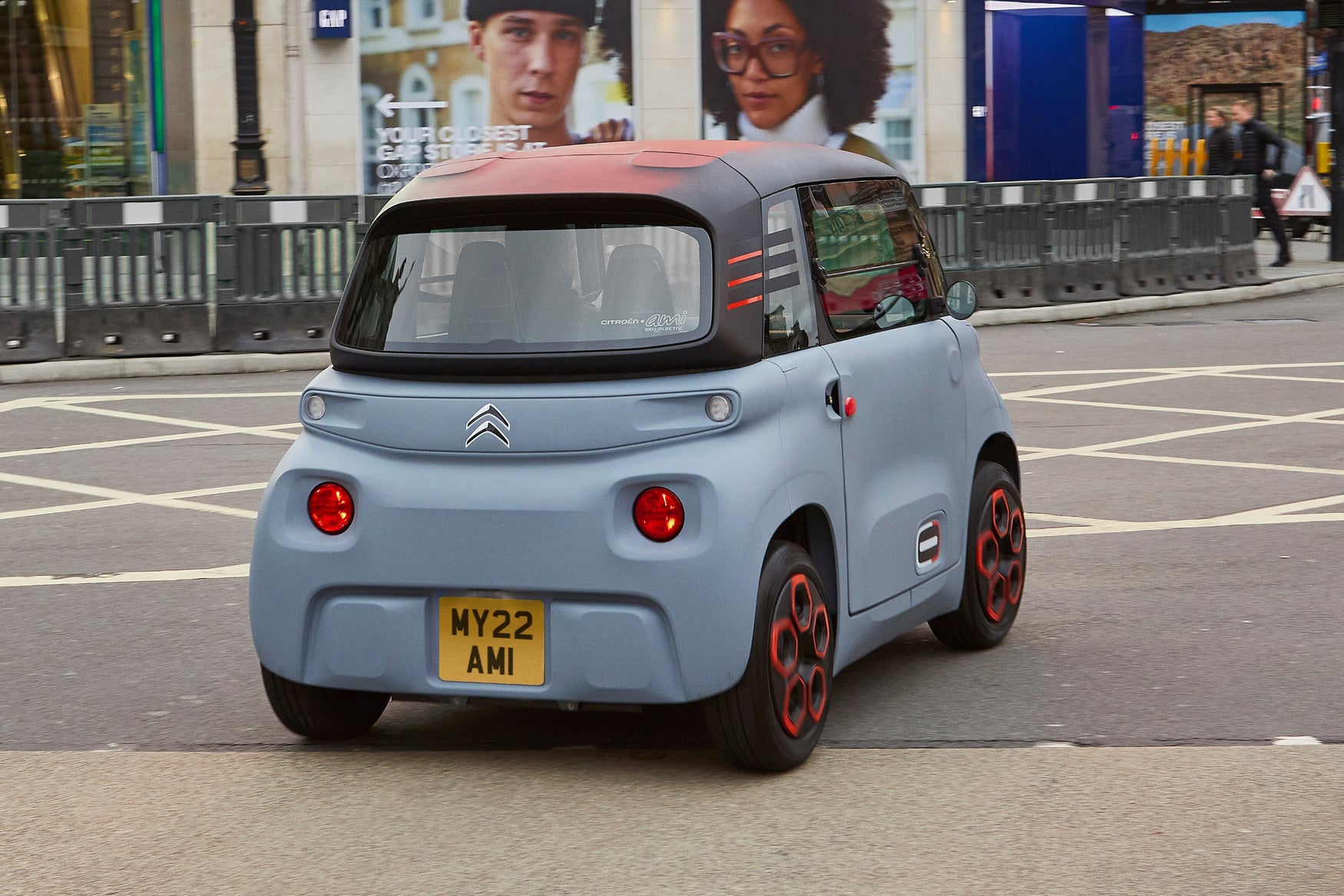 Citroen Ami on the road rear