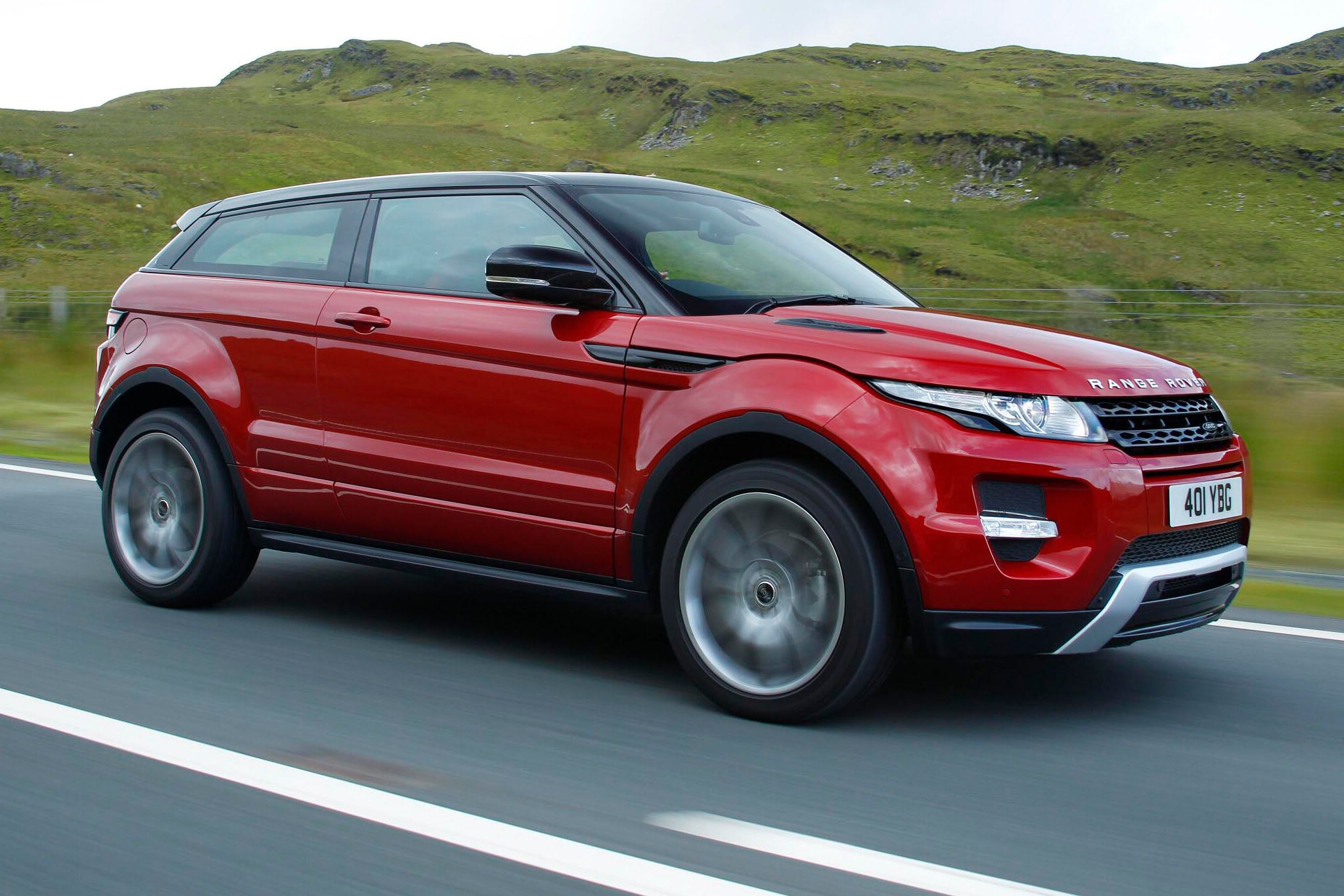 Range Rover Evoque Coupe on road