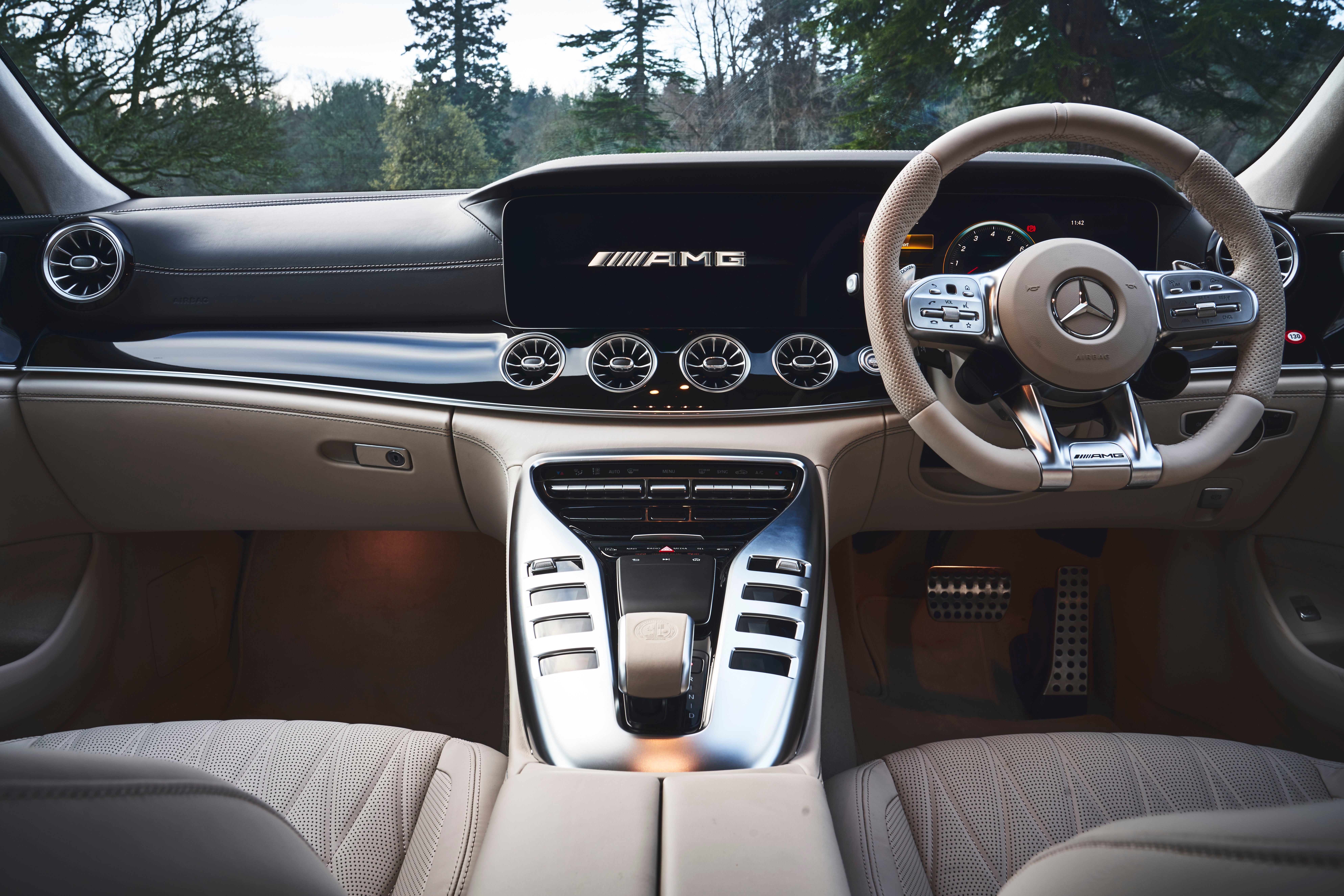Mercedes AMG GT 4door front interior