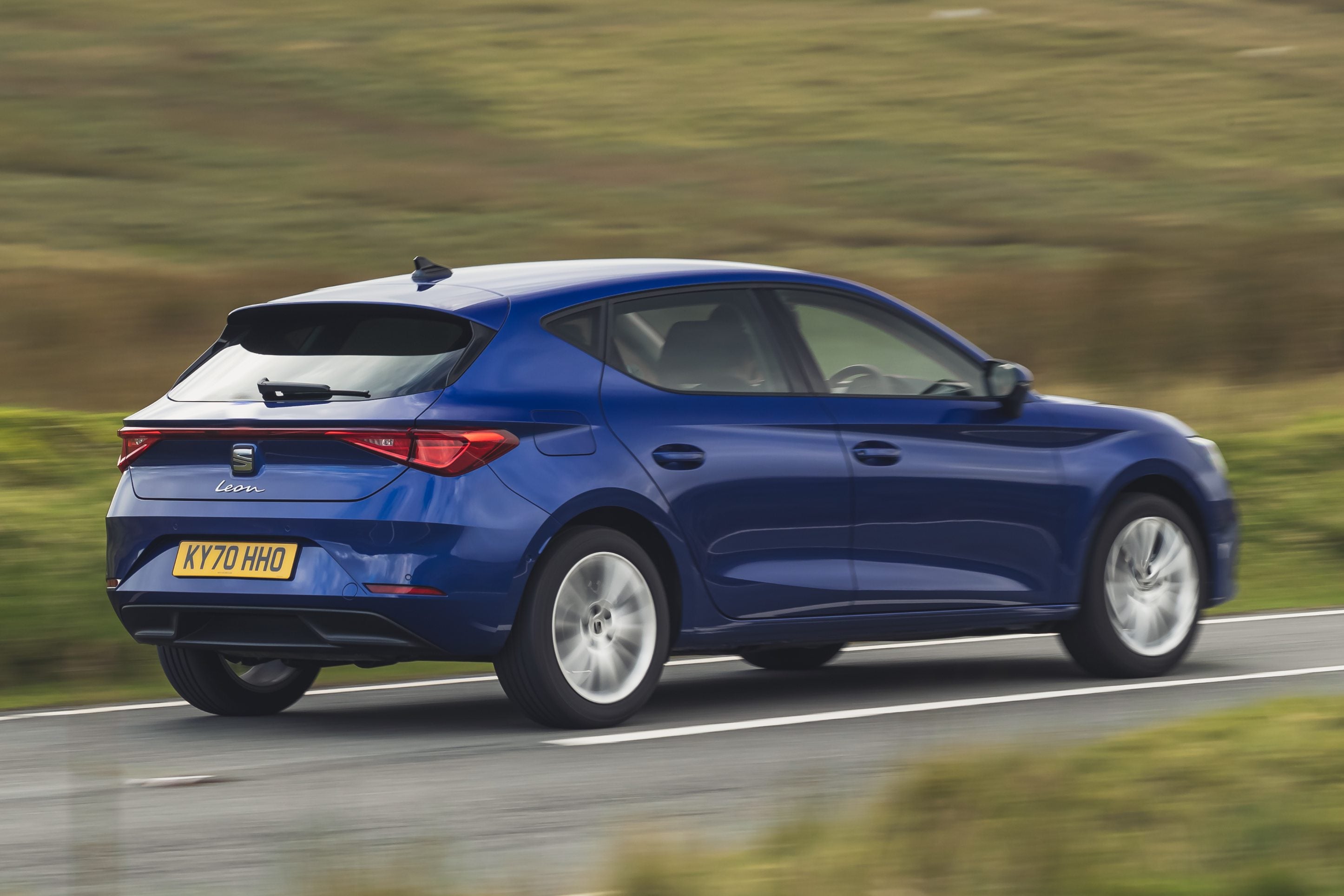 SEAT Leon review 2022: exterior dynamic blue rear