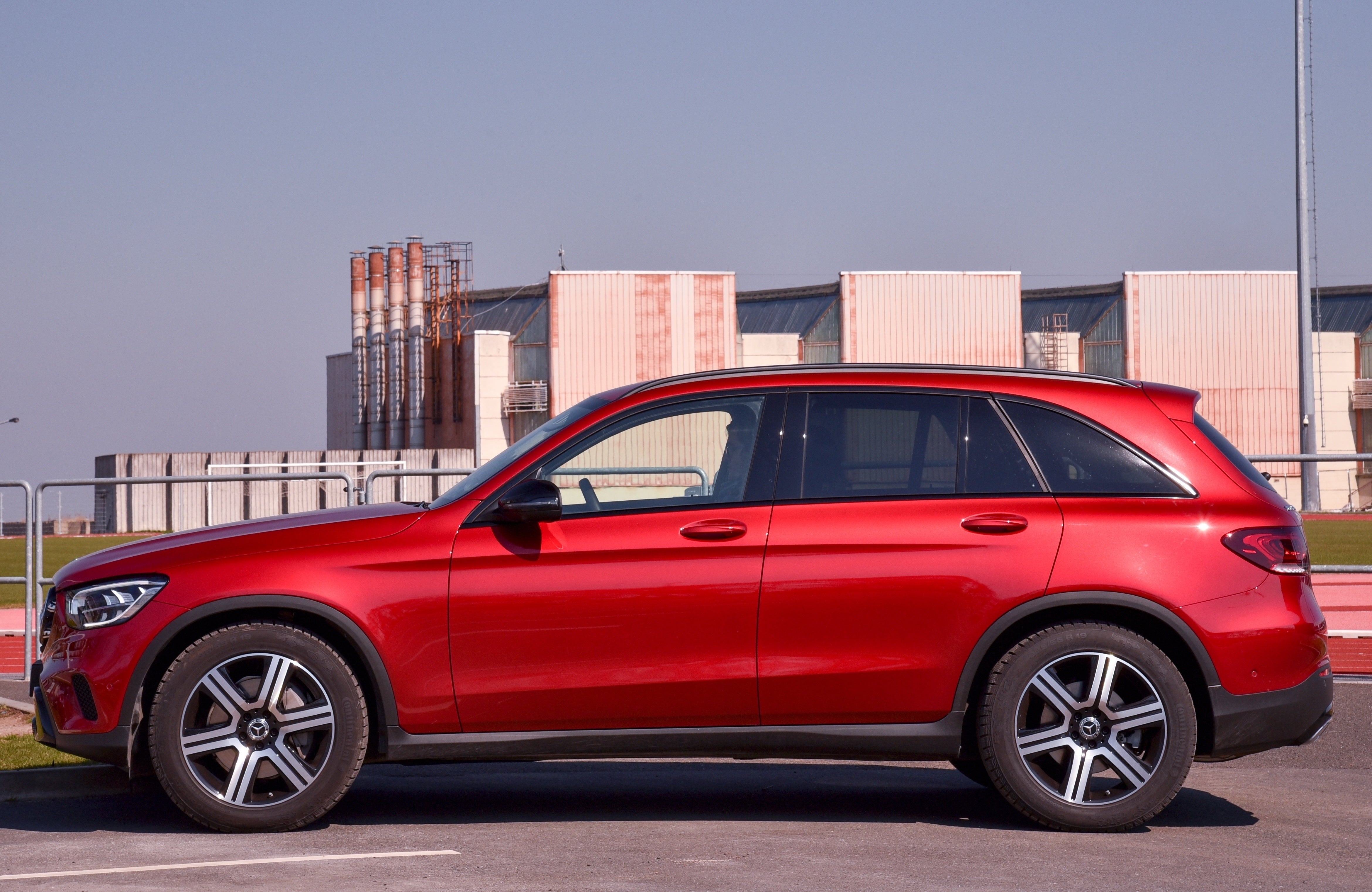 Mercedes-Benz GLC in Red - side view