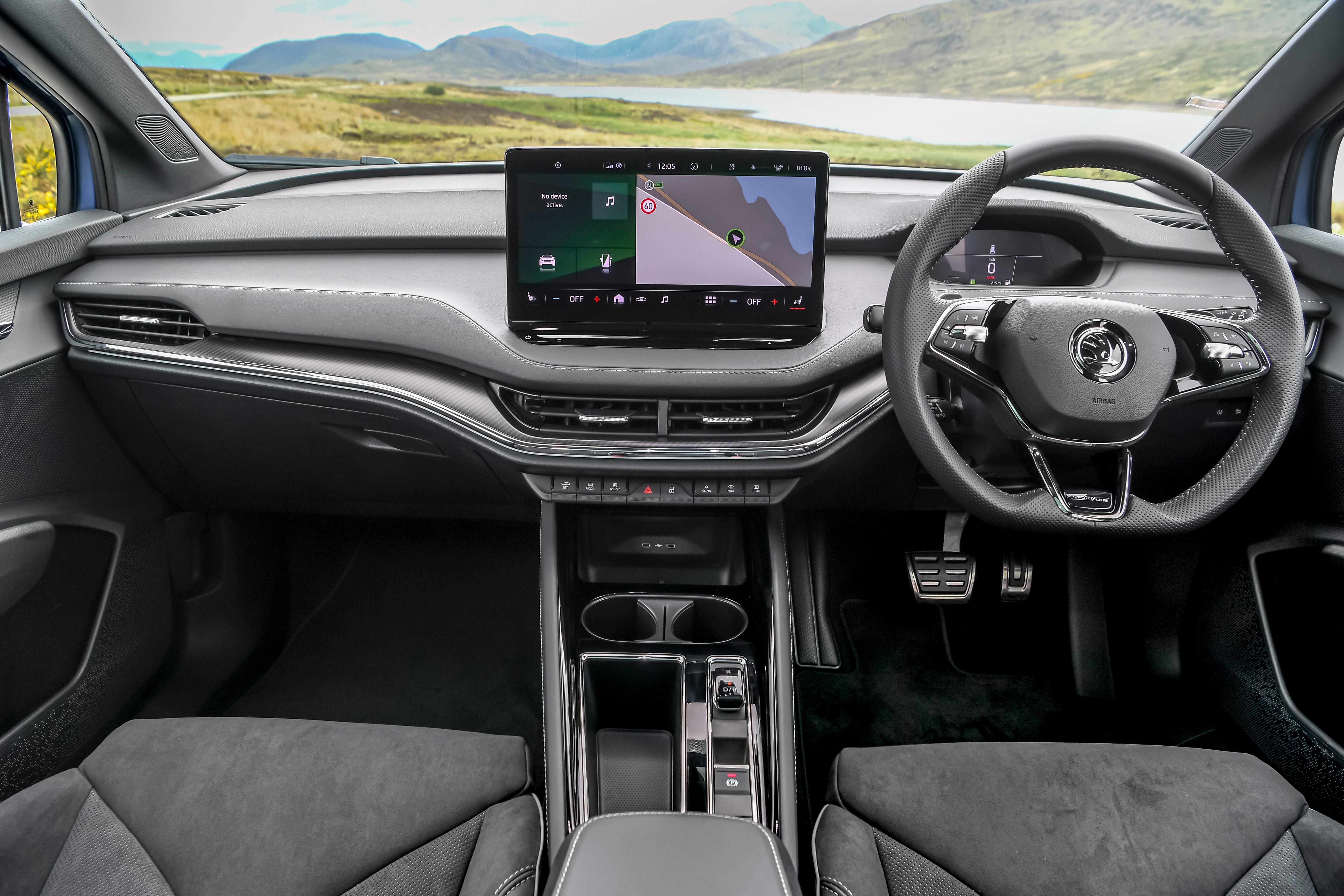 Skoda Enyaq iV Review 2022: interior including large touchscreen display
