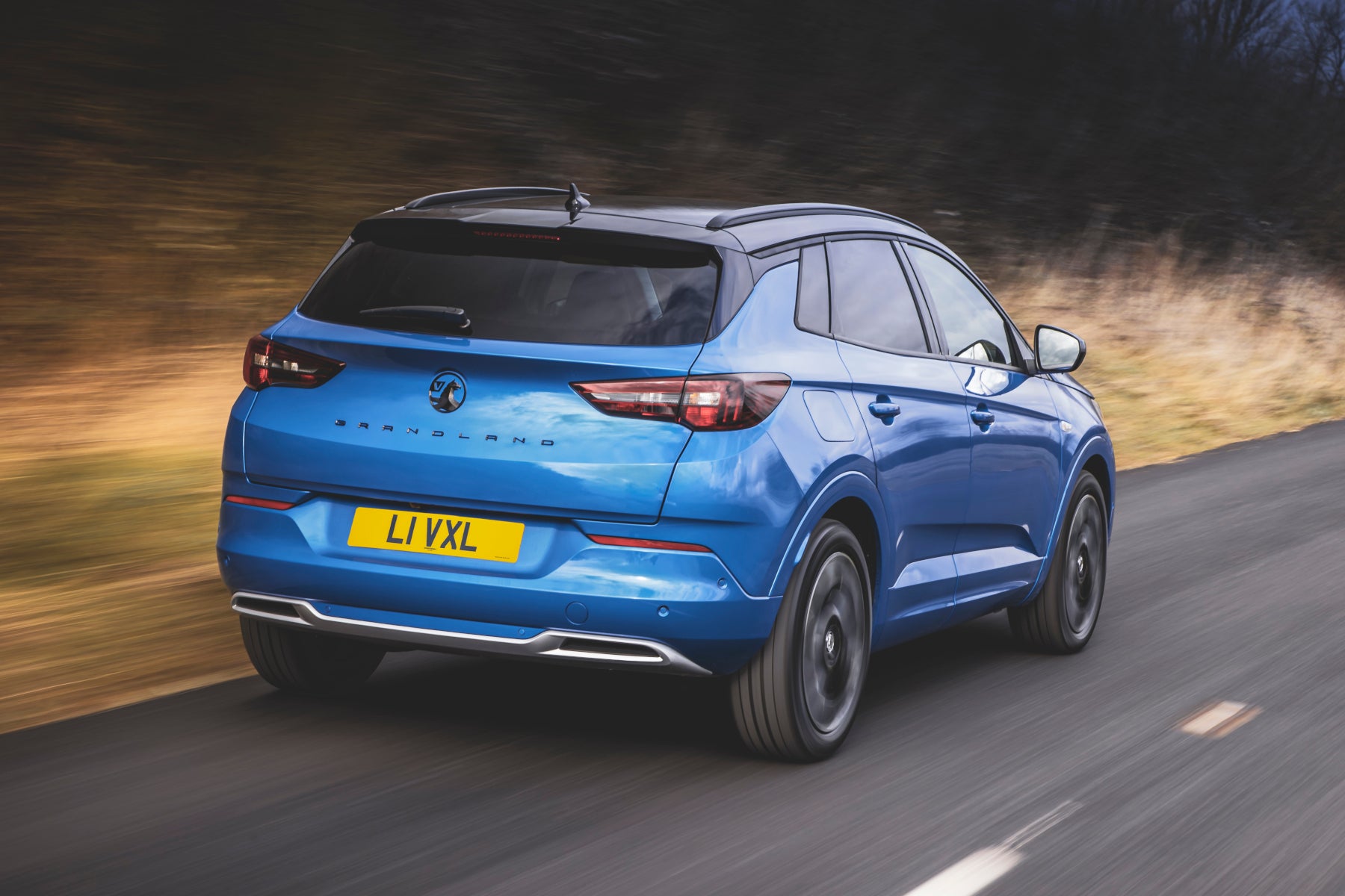 Vauxhall Grandland Review 2022 - rear three quarters moving