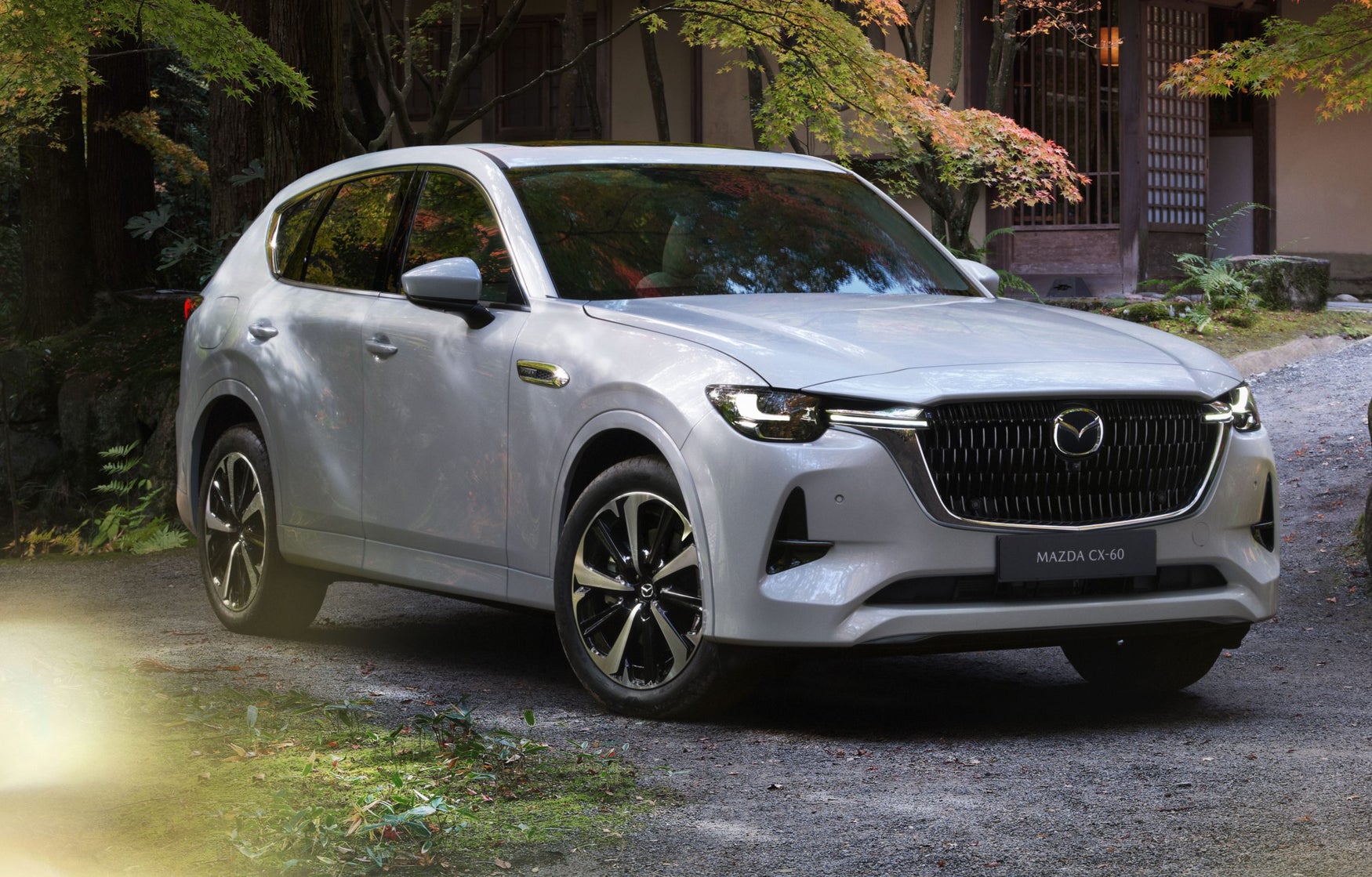 Mazda CX-60 in white, front-three quarter picture