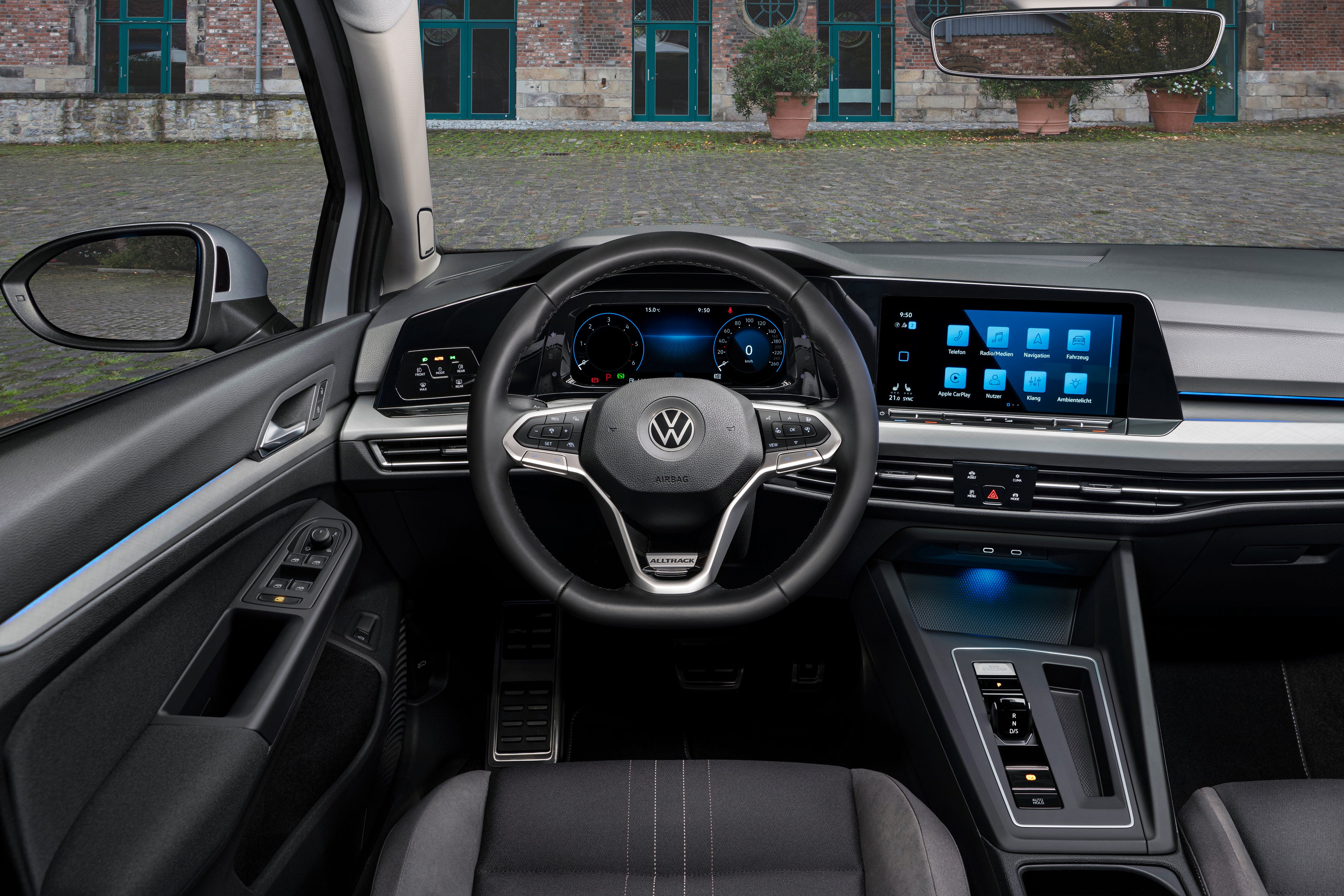 Interior is much like a standard Volkswagen Golf's – including that frustrating infotainment system