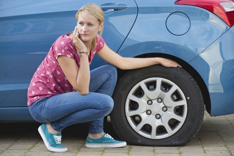 Punctured tyre