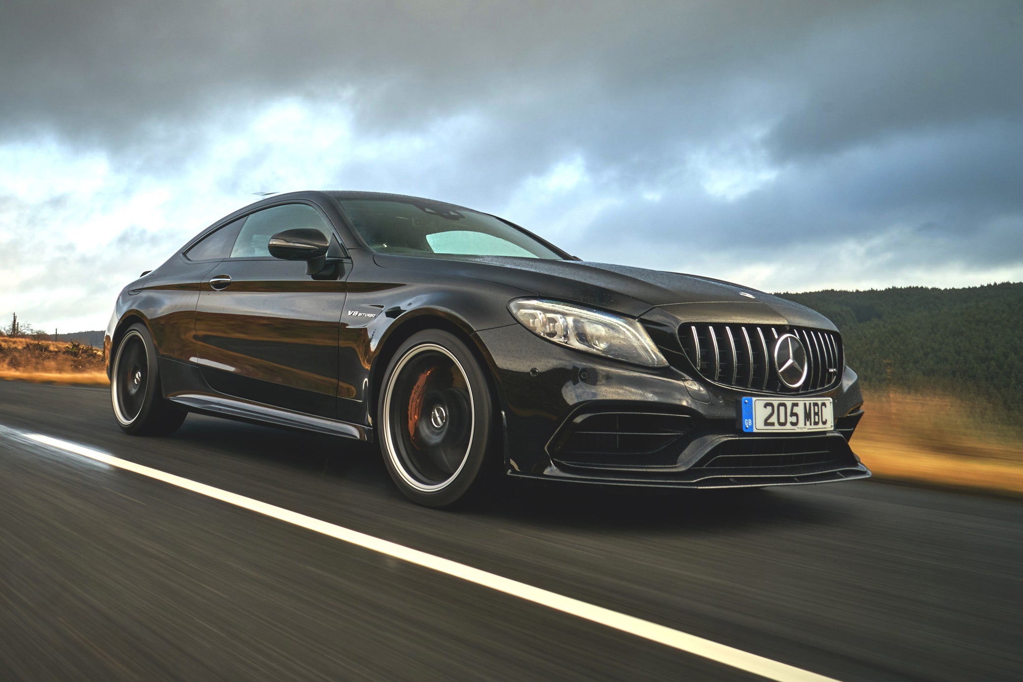 Mercedes AMG C 63 Coupe on road