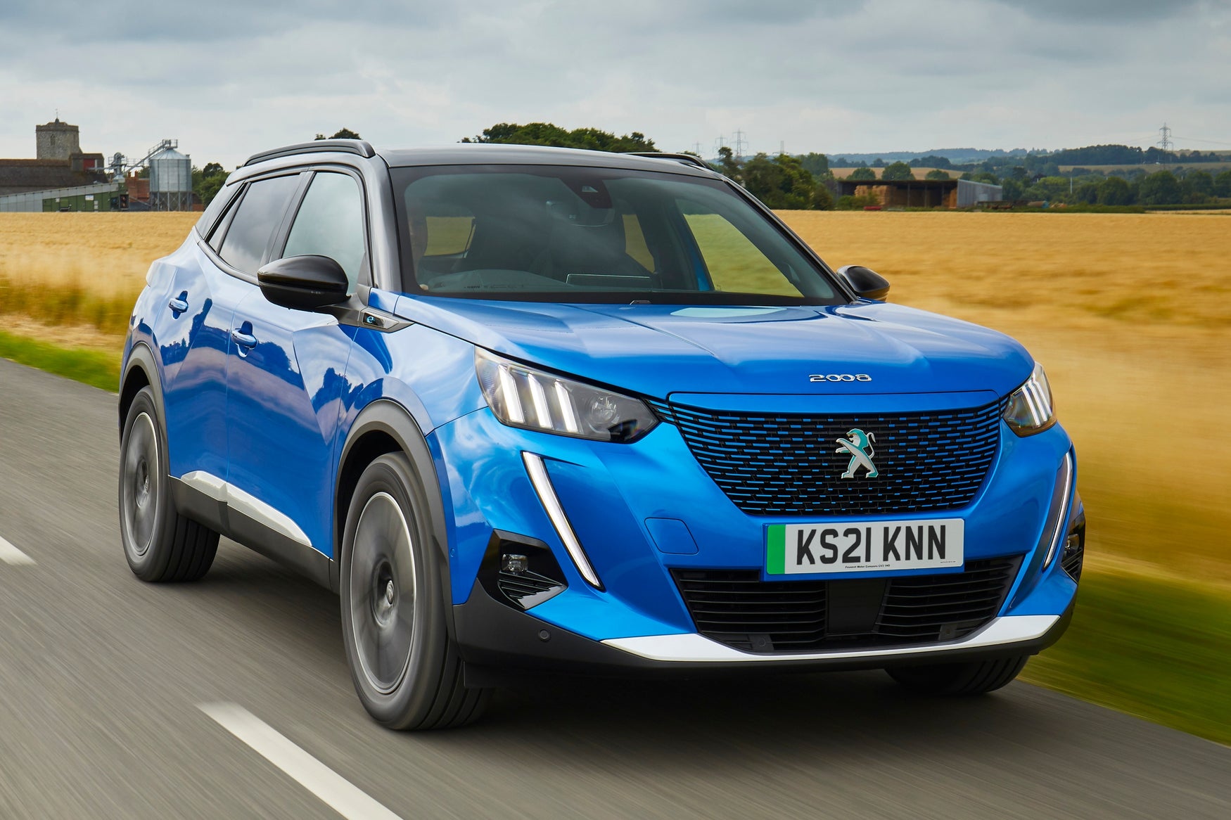 2022 New Peugeot e-2008 on the road front