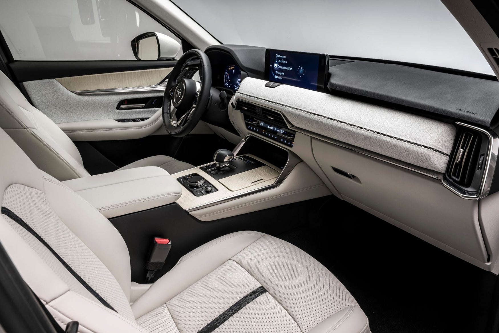Mazda CX-60 interior with Kakenui dashboard stitching