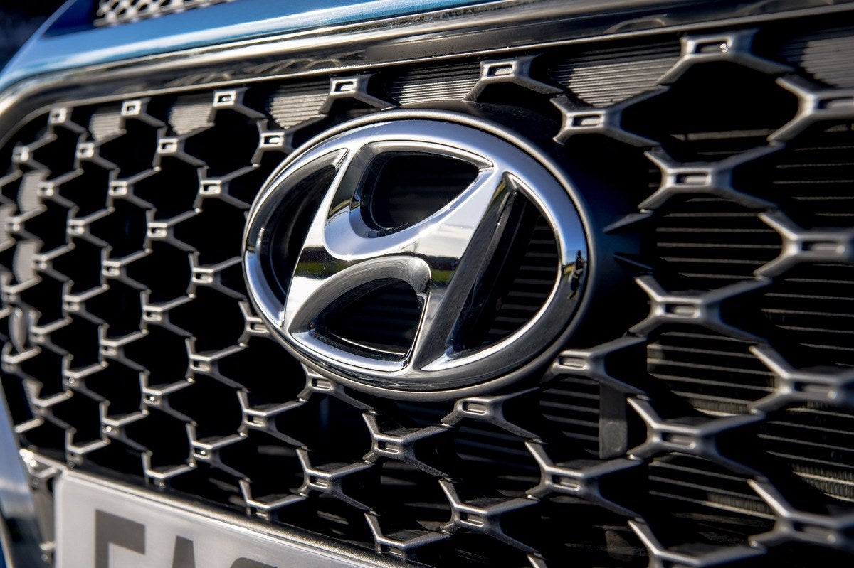Hyundai badge on grille
