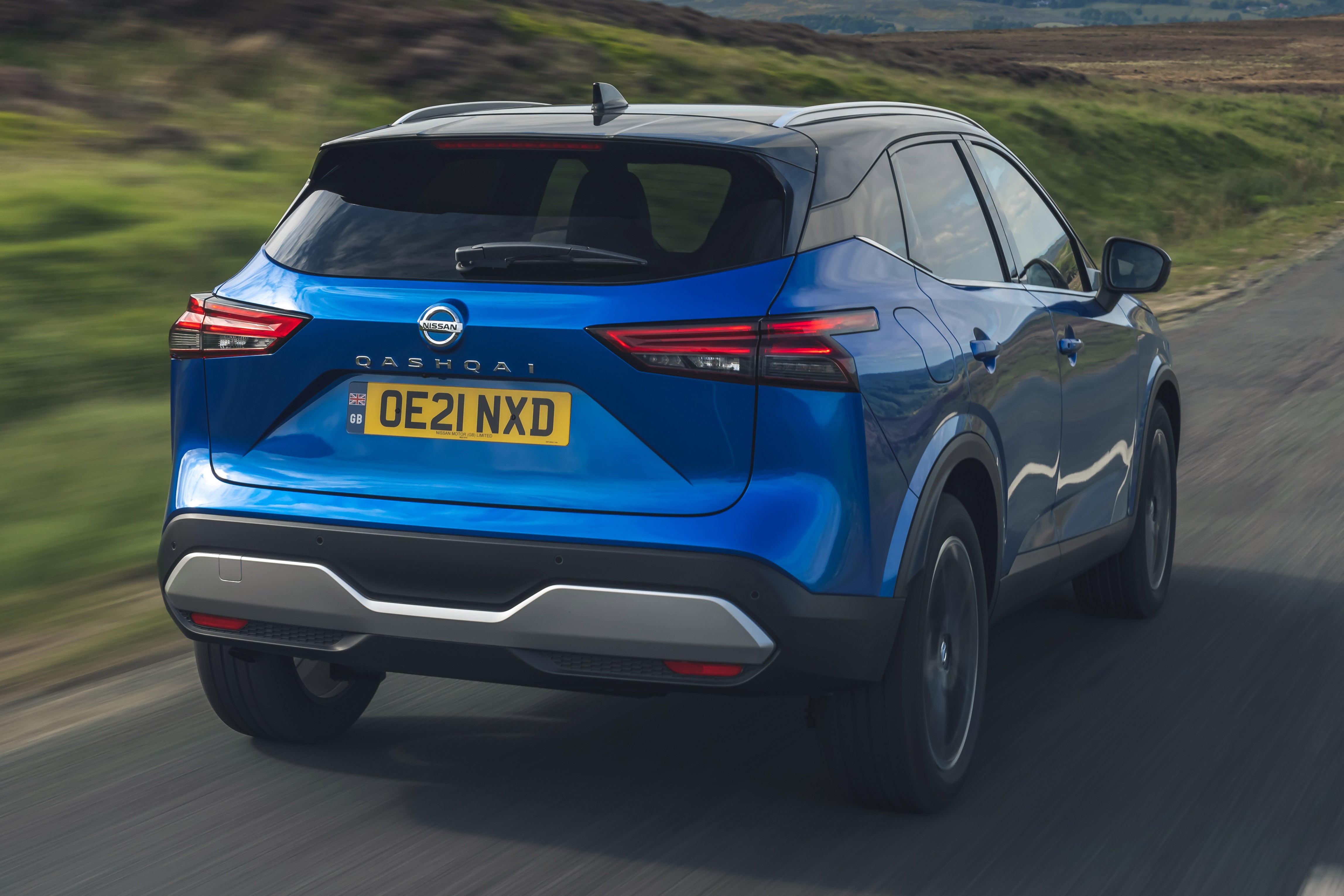 Nissan Qashqai Review 2022: rear exterior photo of the Nissan Qashqai on the road
