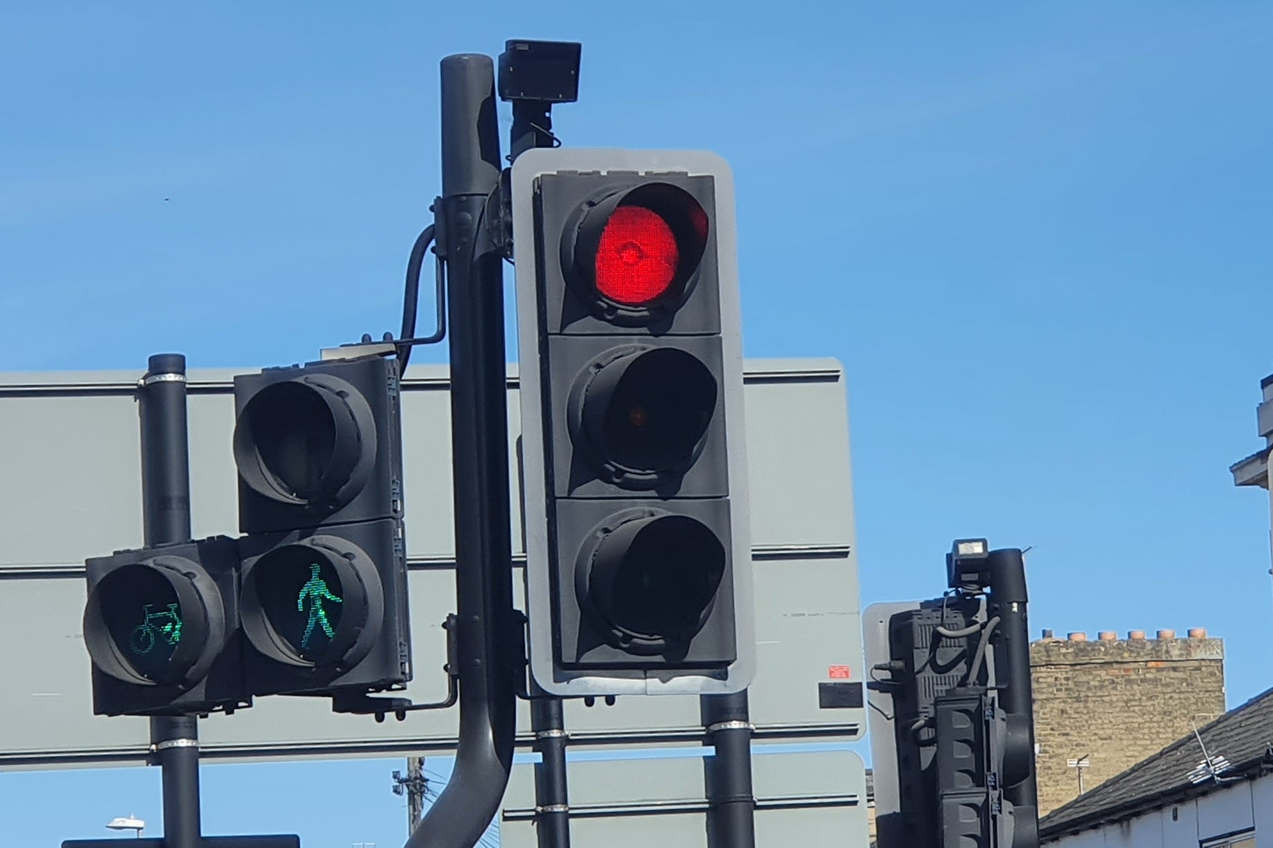 Traffic light on red