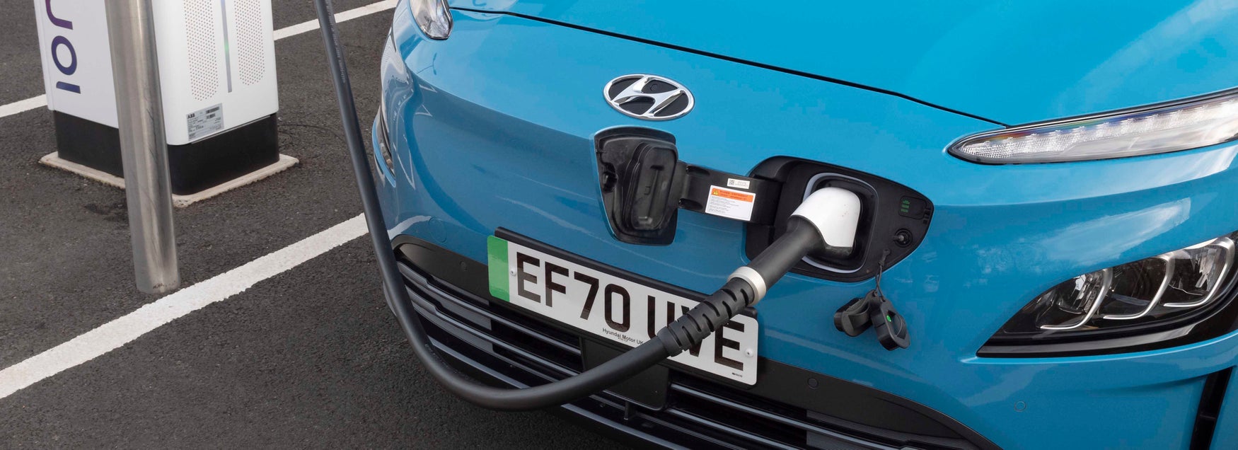 Hyundai Kona electric being charged