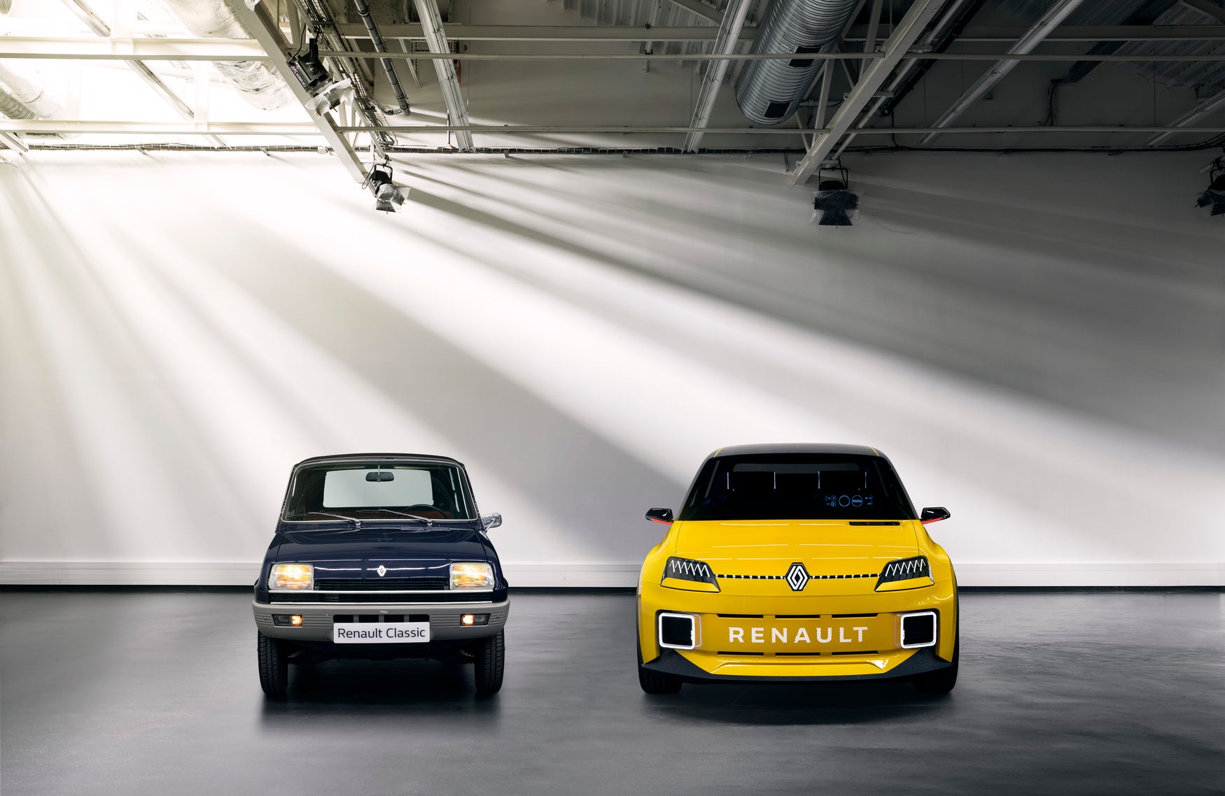 Old and new Renault 5s