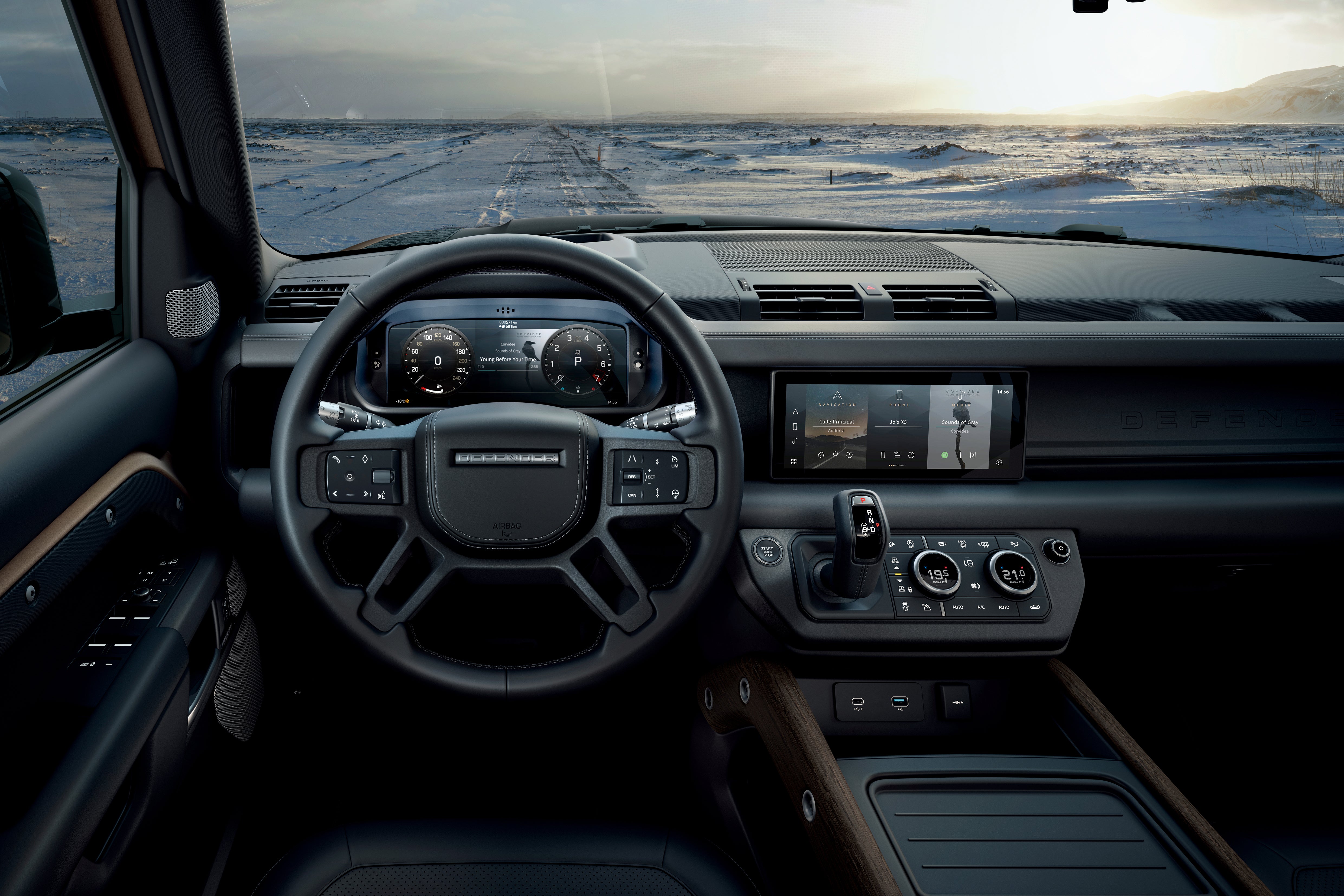 Land Rover Defender 110  front interior