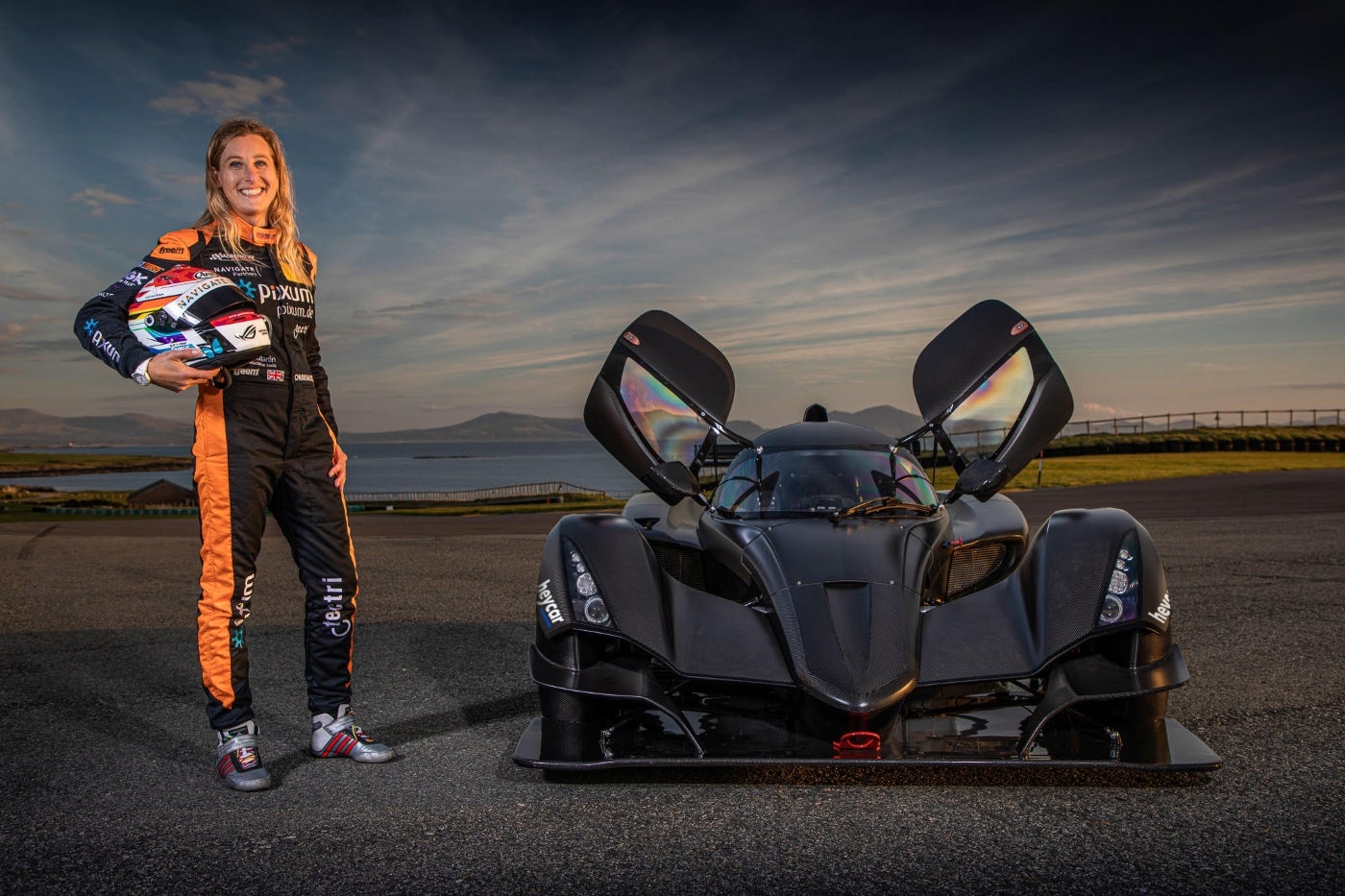 Charlie Martin and Praga car