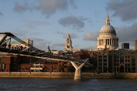 Millenium Bridge and St Paul's Cathedral London