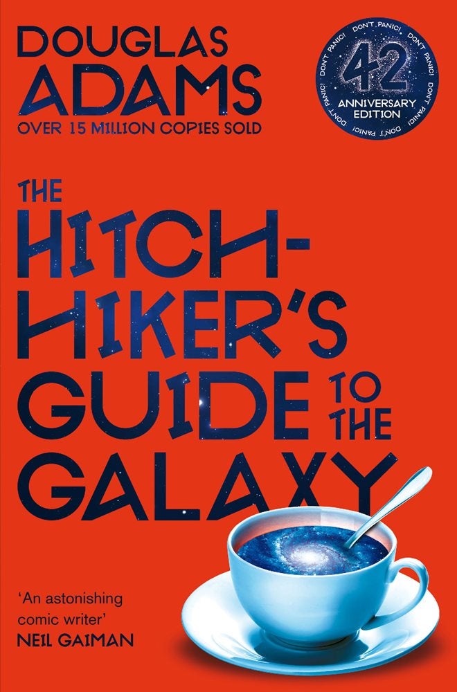 The 42nd anniversary cover of The Hitchhiker's Guide to the Galaxy.
