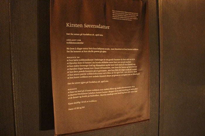 Memorial Plaque for Kirsten Sorensdatter Vardo Witch Trials