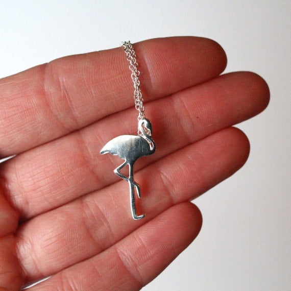 Flamingo necklace silver