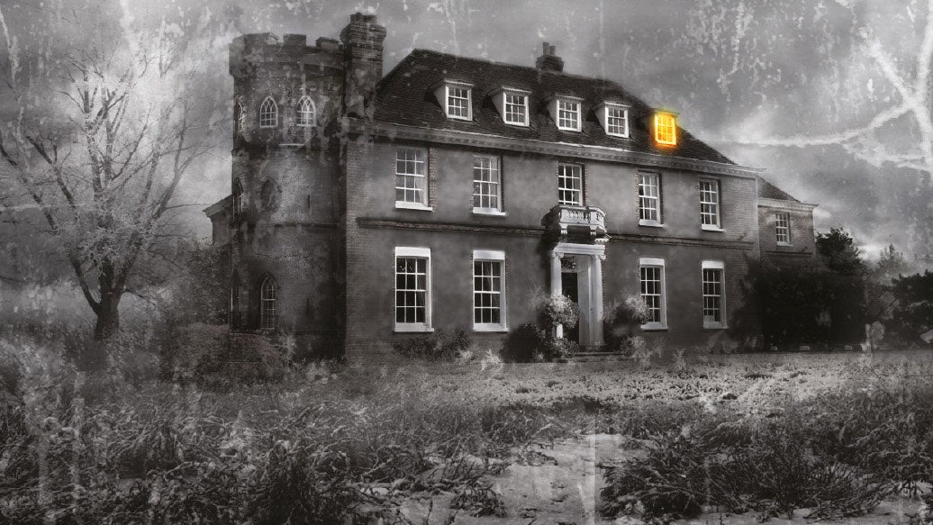 Illustration of a spooky manor house taken from the book cover of The House on Cold Hill