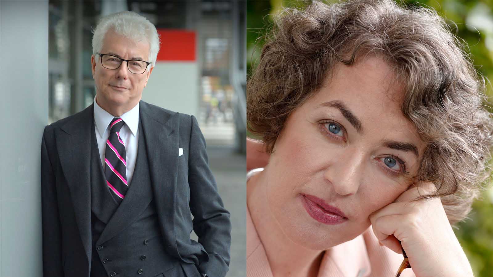 Photograph of Ken Follett and Kate Clanchy