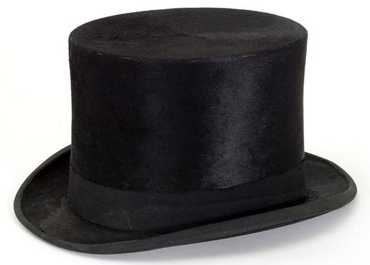 Black top hat on white background