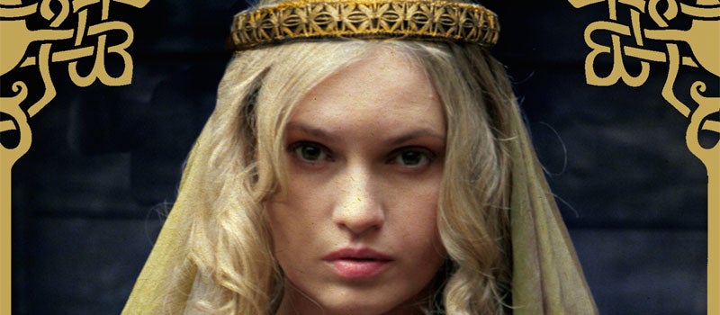Blonde woman wearing crown