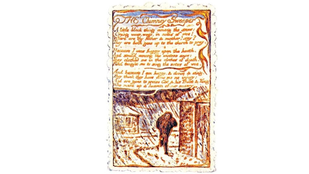 Written copy of The Chimney Sweeper with illustration