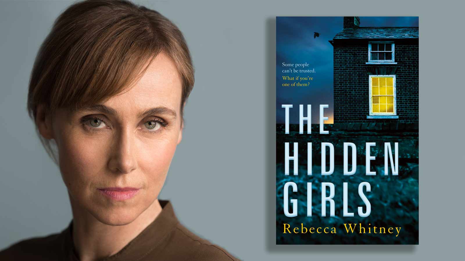 Rebecca Whitney and the cover of The Hidden Girls