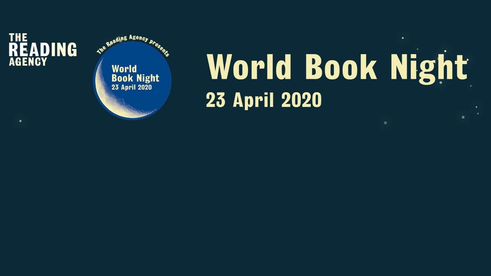 World Book Night 2020 logo on dark blue background