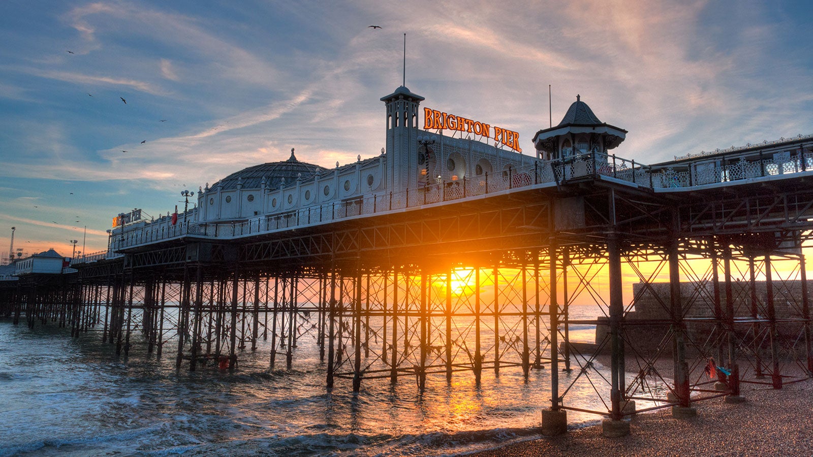 Brighton Pier caught in the sunset.