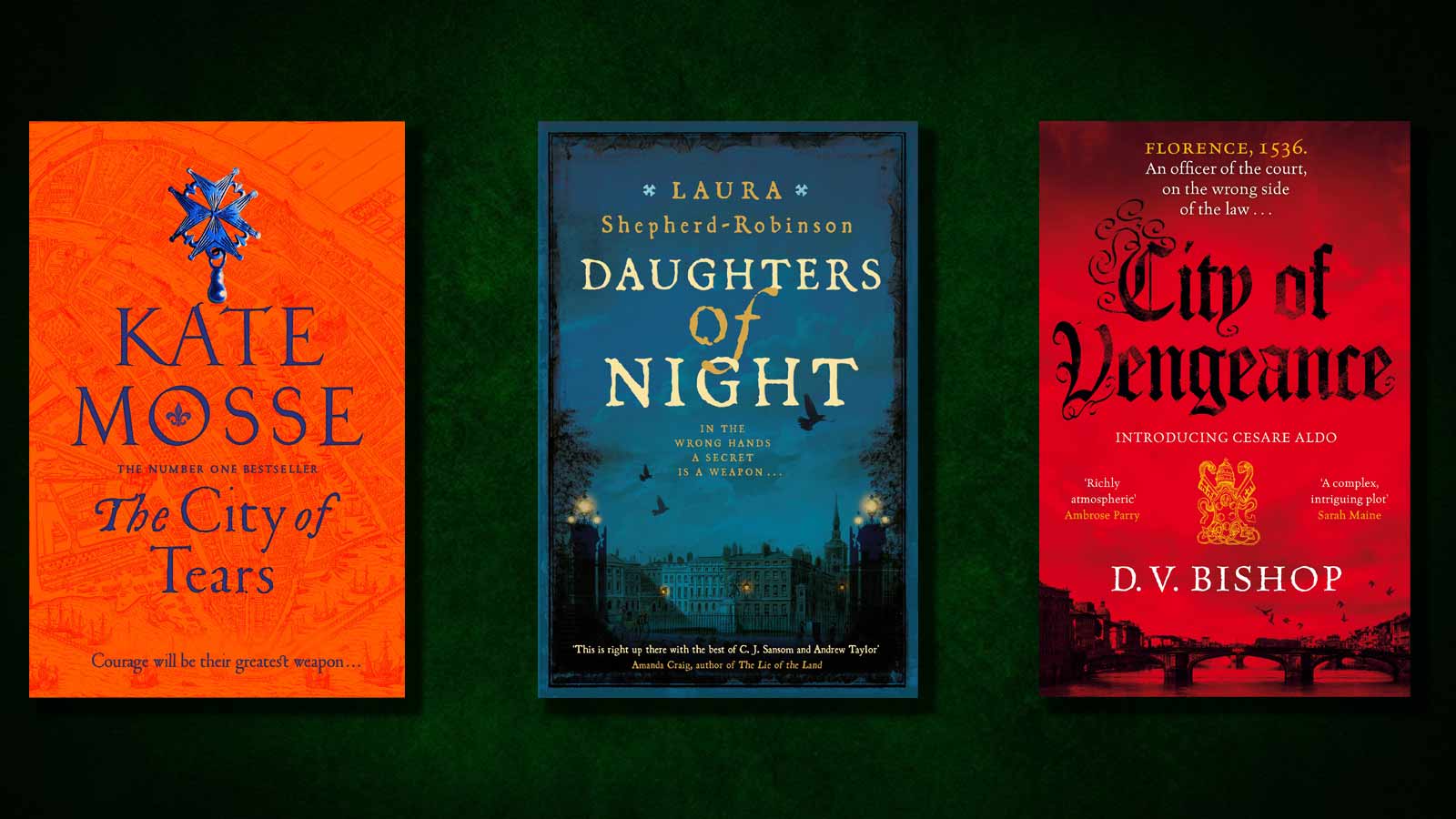The City of Tear, Daughters of Night and City of Vengeance book covers