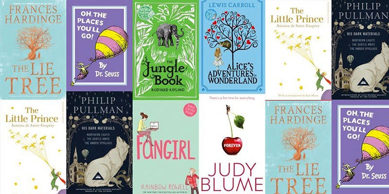 A selection of popular children's books that might be enjoyed by adults including Forever, Fangirl and The Lie Tree.