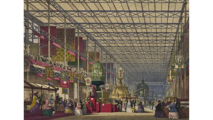 Illustration of the British nave of the Great Industrial Exhibition of 1851.