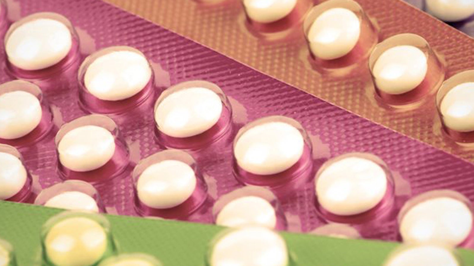 Close-up image of contraceptive pill packets