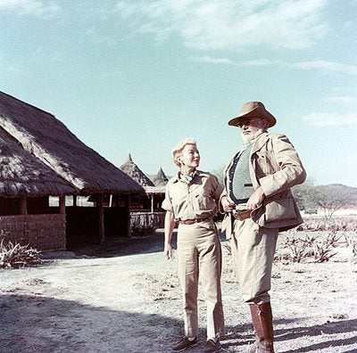 Mary and Ernest Hemingway on safari in Kenya, 1953-54