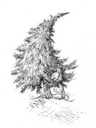 Mouse and fir tree illustration by Chris Riddell