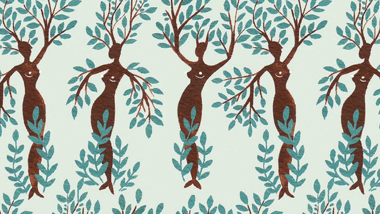 Illustration of trees that have taken the shape of women