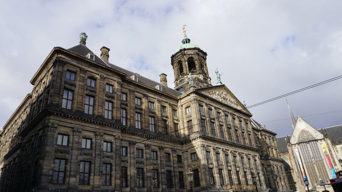 A zoomed out image showing the full exterior of The Stadhuis