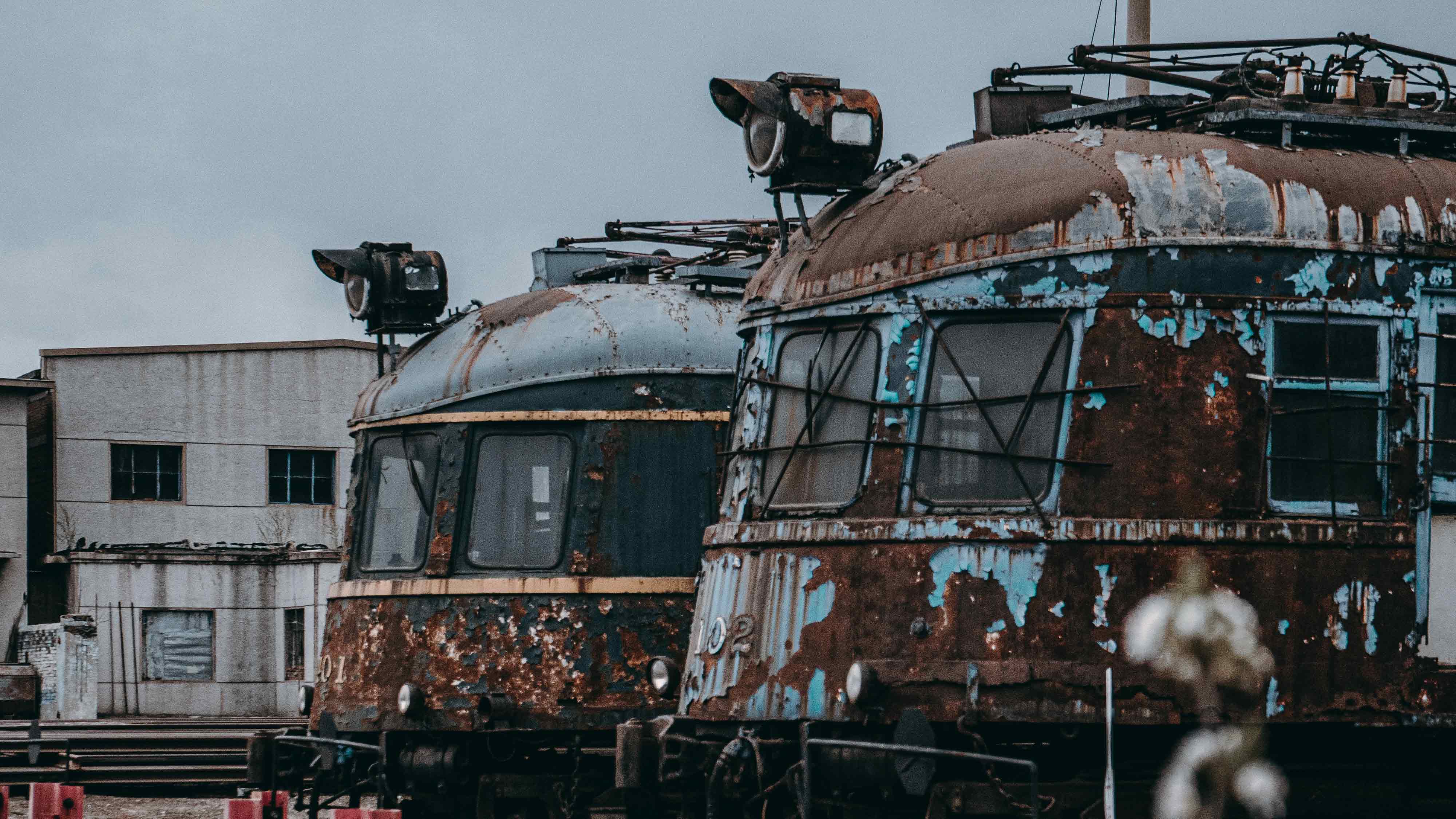Image of abandoned trains