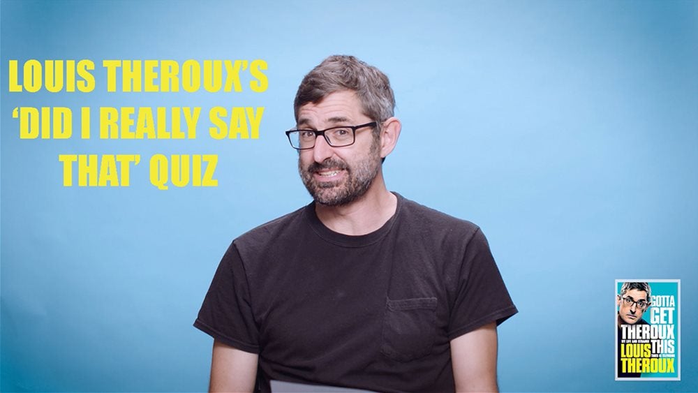 Louis Theroux against a blue screen