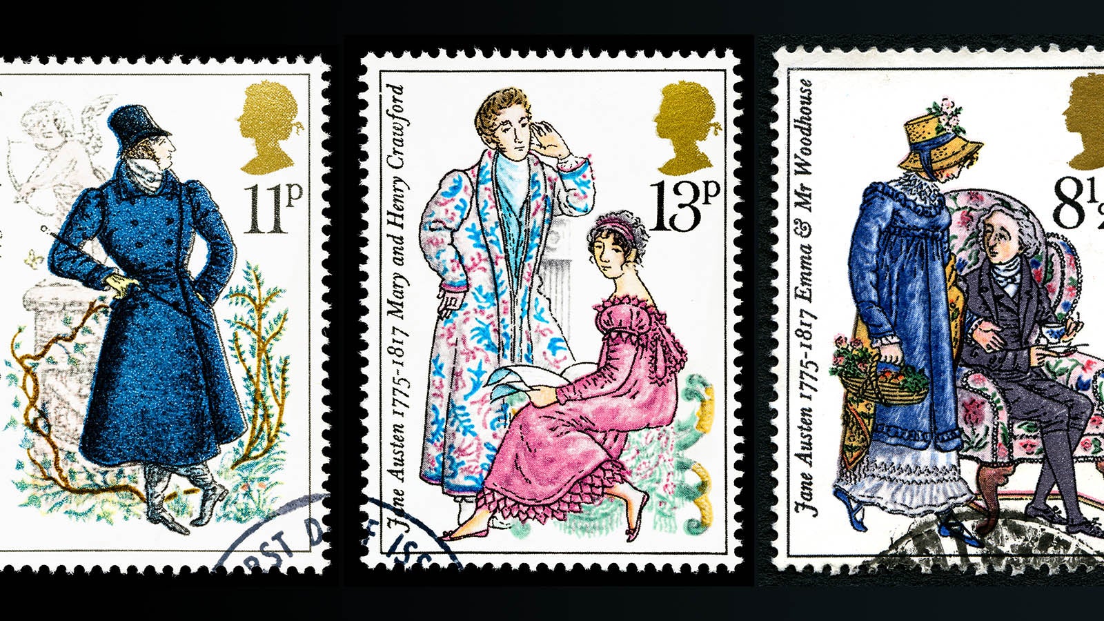 Regency stamps showing couples